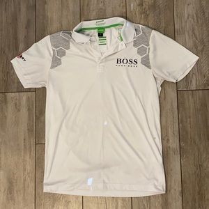 White Hugo boss golf polo (with black details)